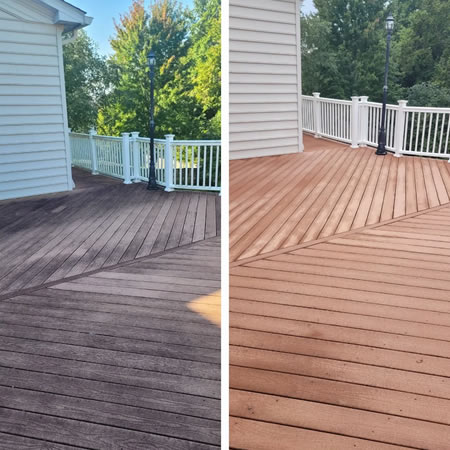 Leesburg va composite deck cleaning soft washing prevents algae warping